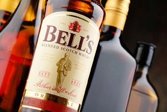 Poznan, Poland - April 20, 2016: The highest selling whisky in the UK, Bell's is a brand of blended Scotch originally produced by Arthur Bell & Sons Ltd. Now owned by Diageo.