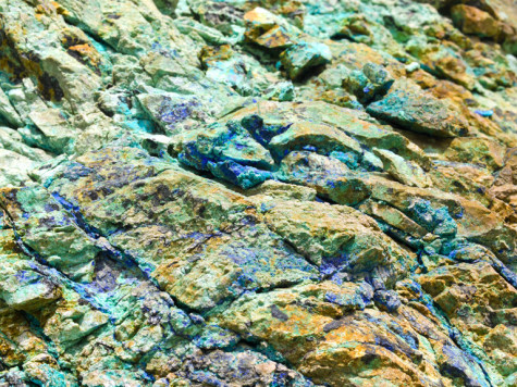 "Rocks and Minerals, big rock of copper ore"