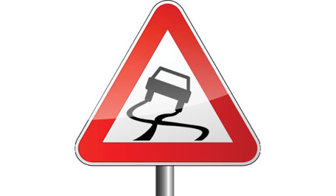 Vector illustration of roadsign for slippery road