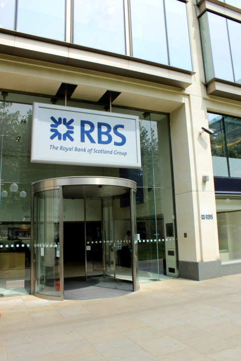 Birmingham, West Midlands, England - July 2, 2014: Royal Bank Of Scotland at St Philip's Place, off Colmore row in the City Centre.