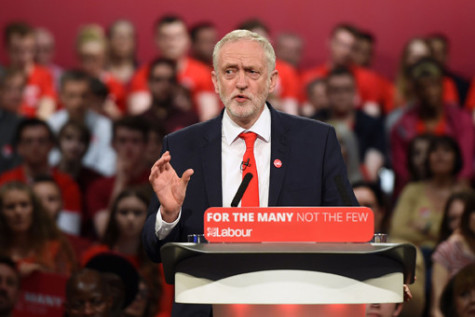 Labour leader Jeremy Corbyn addresses supporters during a General Election campaign event at the International Convention Centre, Birmingham.