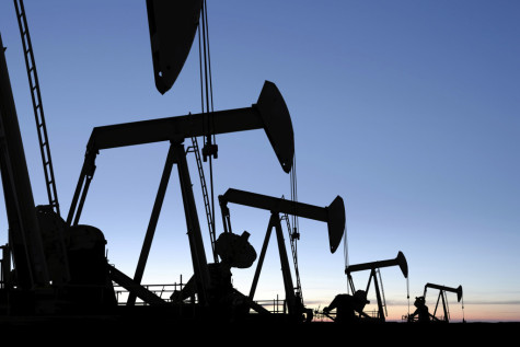 oil pumpjacks in silhouette at twilight (XXXL)